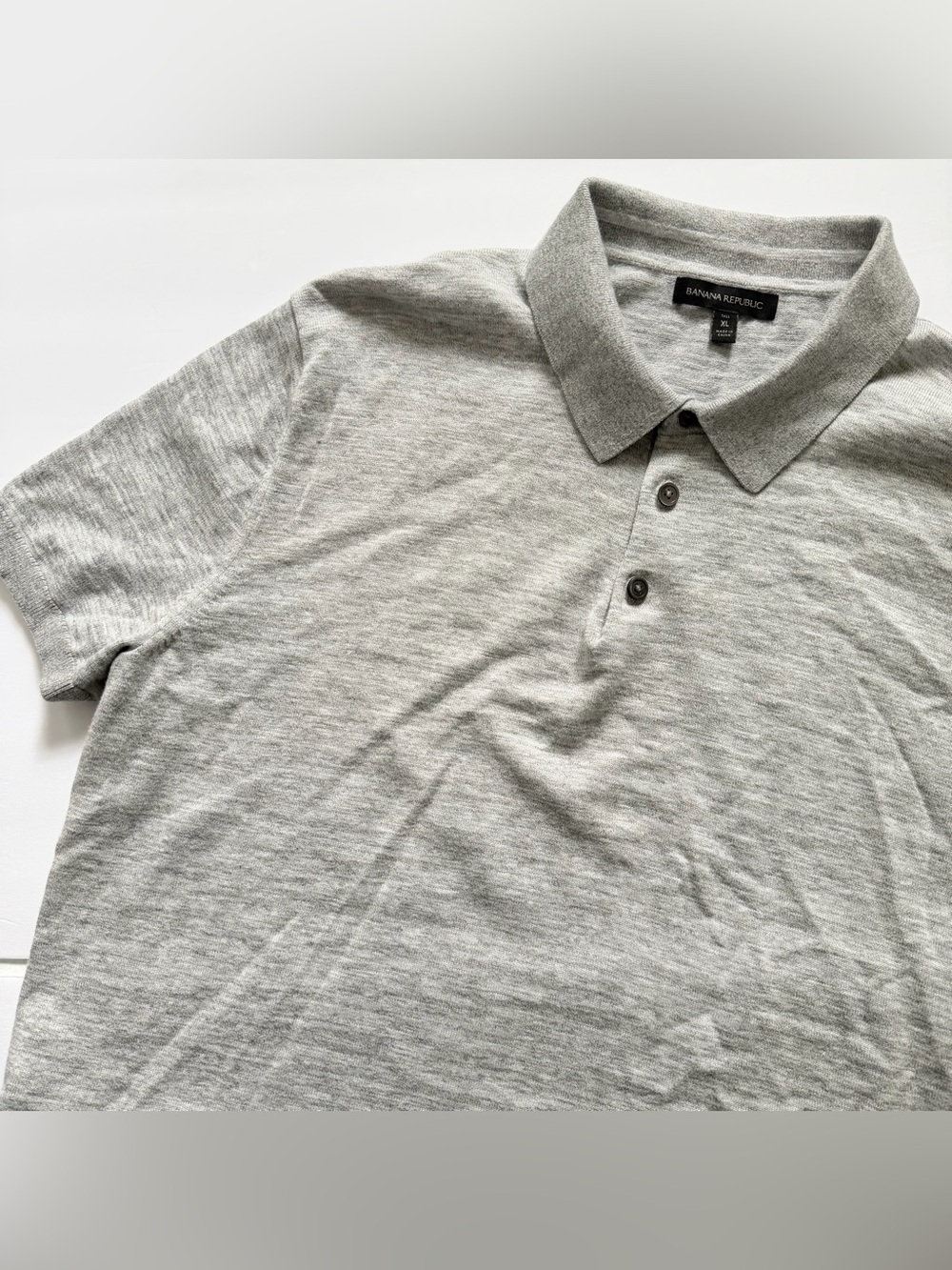 BANANA REPUBLIC Knit polo size XL Tall grey cotton slub